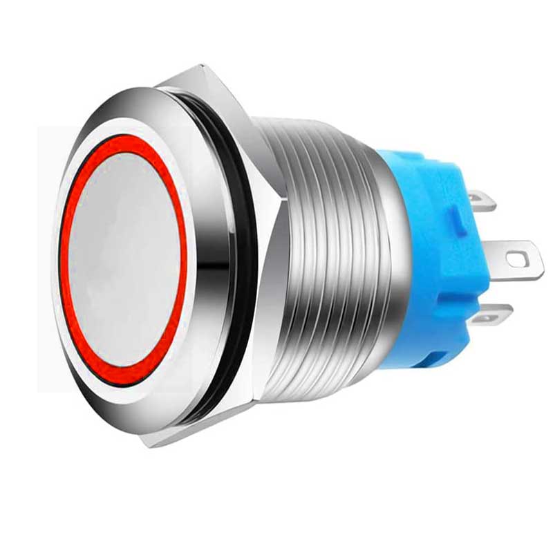 res_e4be80398e71cf1b56e12daac936500a Buton Push 22mm cu Revenire, 220V, Led Rosu, Mufa inclusa, ElectroAZ