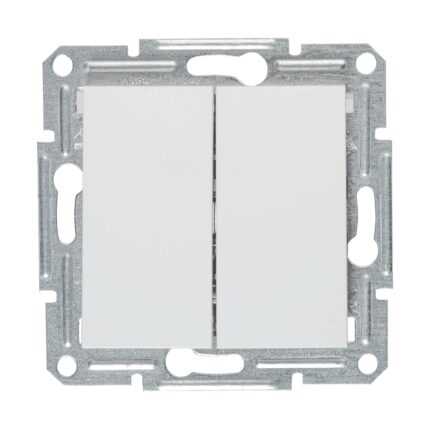 Mecanism Intrerupator Dublu Cap Scara Schneider Asfora EPH0670121 10 A Incastrat Alb ST