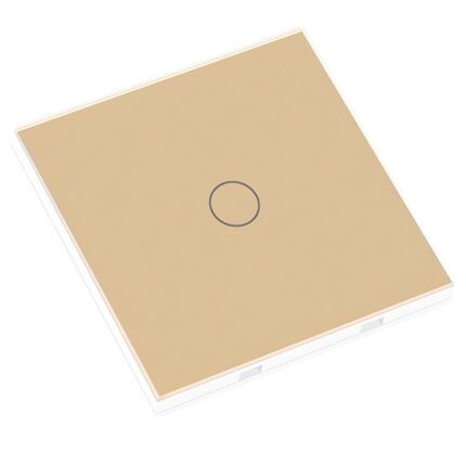 Intrerupator inteligent fara fir cu touch, USSPY®, smart home, Wifi, nu necesita fire se conecteaza cu intrerupatoarele si releurile smart, sticla securizata, 1 canal, auriu