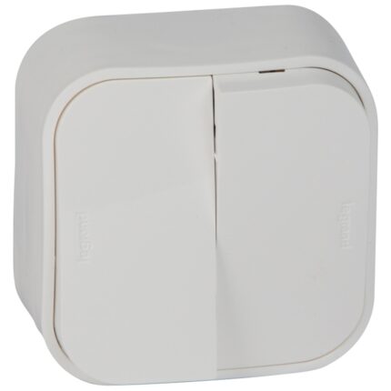 Intrerupator dublu, 10A, IP20, alb, Legrand Forix