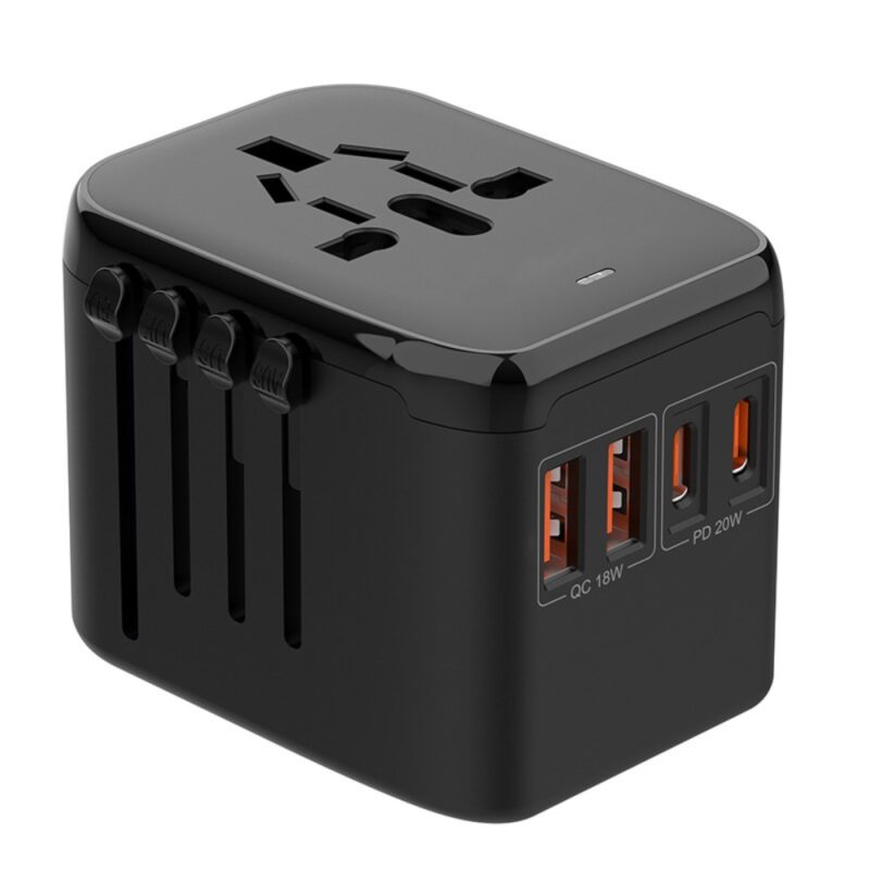 Adaptor incarcator convertor priza, 2 porturi USB-A + 3 porturi de tip C, 100V-250V