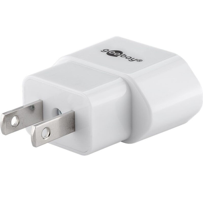 Adaptor Europlug CEE 7/16 mama la priza US/Japan 2-pini tata (type A, NEMA 1-15) fara pamantare, alb