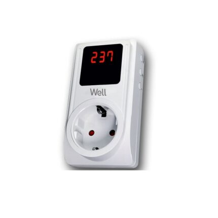 Stecher schuko cu protectie la joasa si inalta tensiune, ecran digital, Well