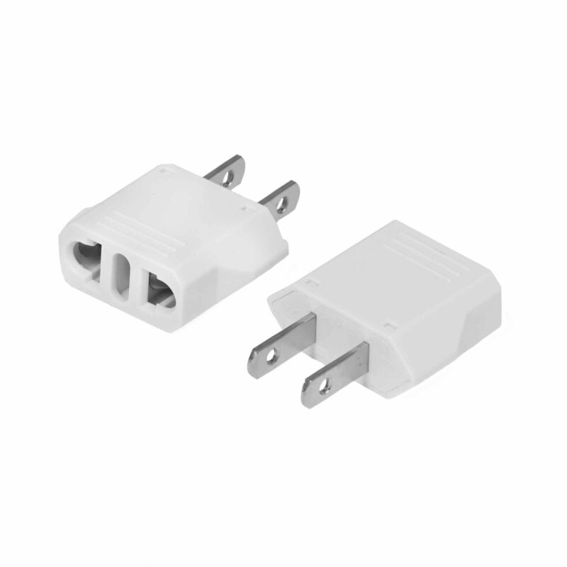 Adaptor de priza, Elektroweb, ABS, EU la USA, Alb/Argintiu