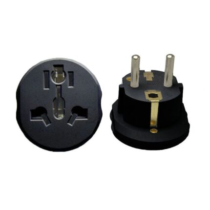 Adaptor de calatorie pentru EU, Begleri®, Standardele UE, Cuprul pur conduce electricitatea, Compact si portabil, Pentru calatorie si spatii inguste, 250V, 16A, Negru