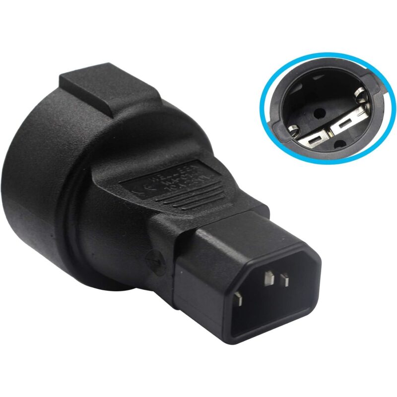 Adaptor de alimentare C14 Standard european, Gsadaow, ABS, Negru