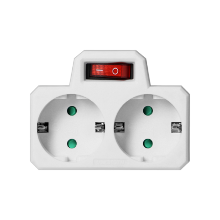 Adaptor 2 x priza Schuko cu intrerupator On/Off