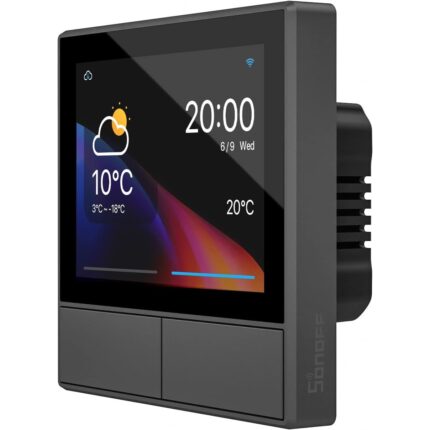 Intrerupator de perete, Jormftte, WiFi, NSPanel, Negru