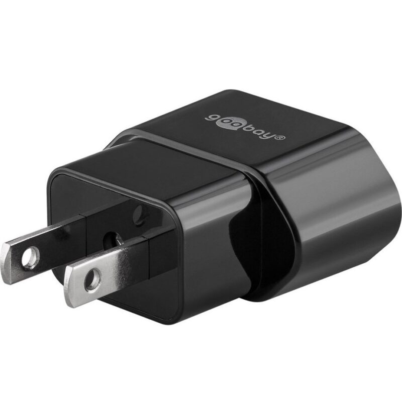 Adaptor de retea SUA/Japonia, Goobay, Negru