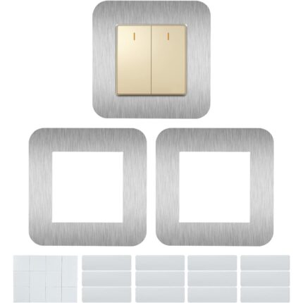 Set rame pentru intrerupatoare, argintiu, 8.5x8.5cm, material durabil