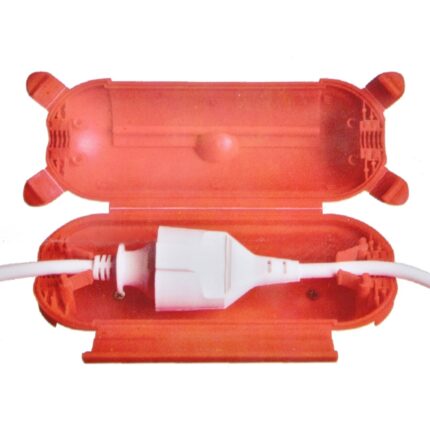 Carcasa de plastic portocalie pentru protectie priza, DecorCasa, 21 x 8 cm, protectie IPX4