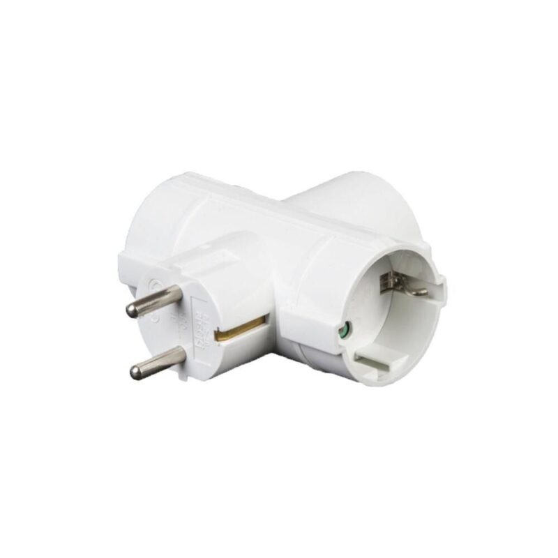 Triplu stecher 3xschuko si protectie copii, Mentavill, 16A, 3500W alb