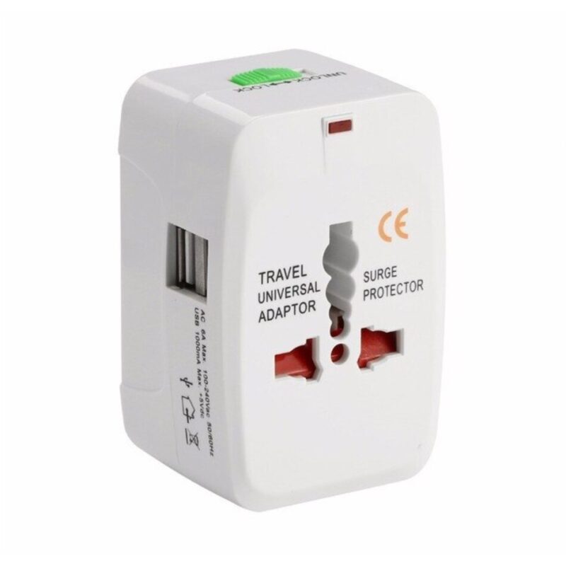 Adaptor incarcator universal pentru calatorie, Zola, plastic, universal, din plastic, 7.5x4.5x4 cm, alb