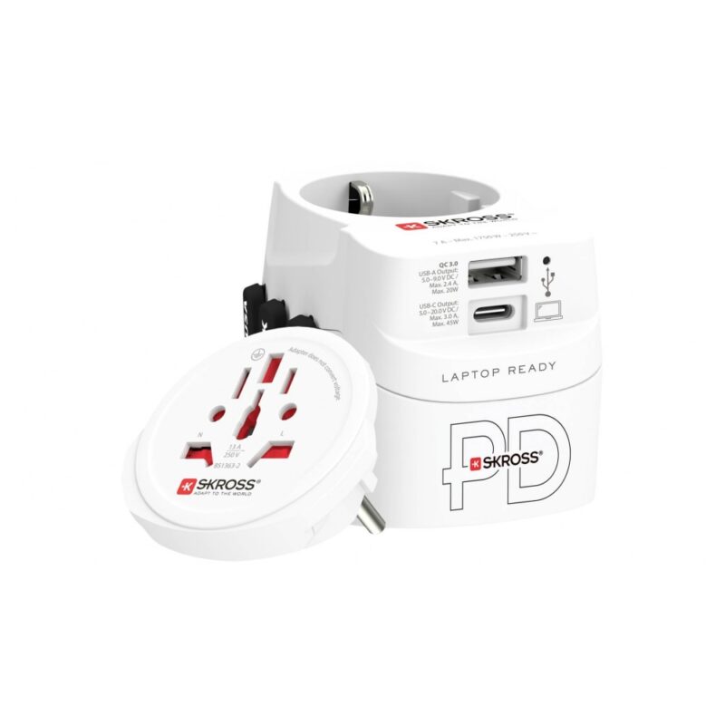 Adaptor de calatorie SKROSS PRO Light USB, 1.302474, World, Alb