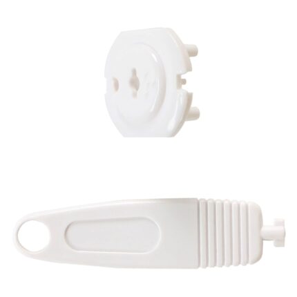 Protectie priza, Standers, cu cheie, ABS, alb (set 12 buc)