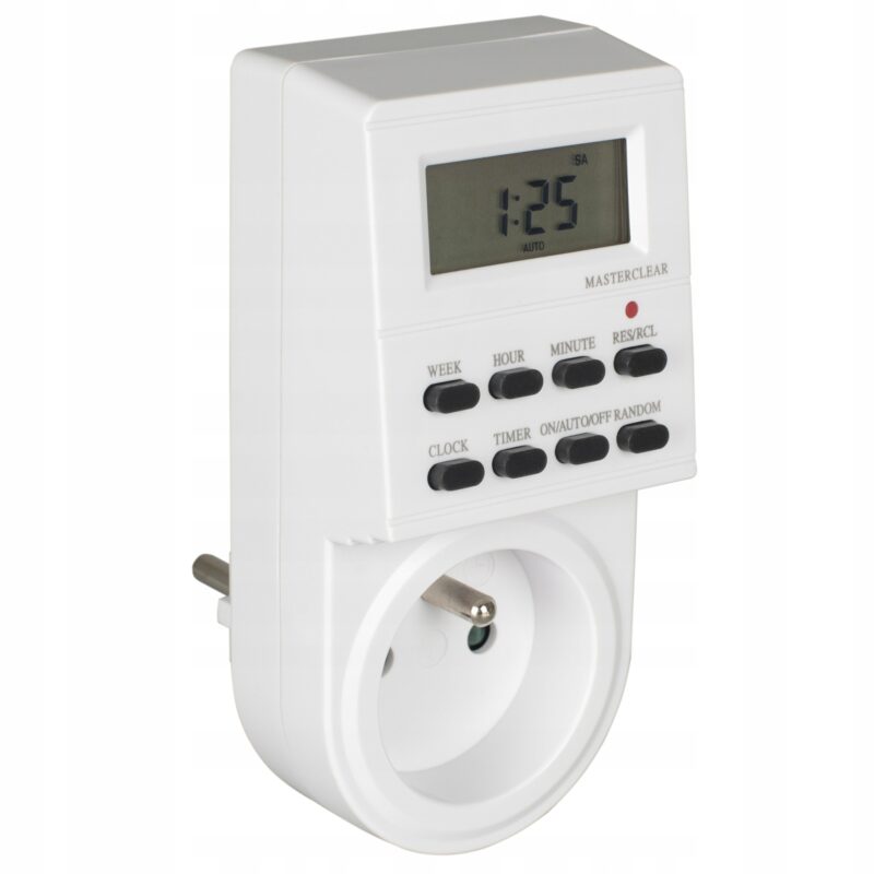 Timer de priza Vayox VA0173, 24/7, interval 1 minute, Ecran LCD, 10 programe de actiune diferite, Alb