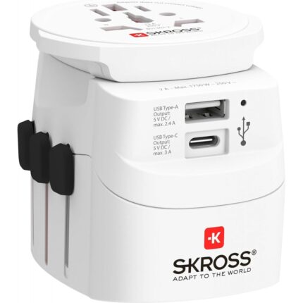 Adaptor SKROSS PRO Light USB, 1.302472, World, Alb