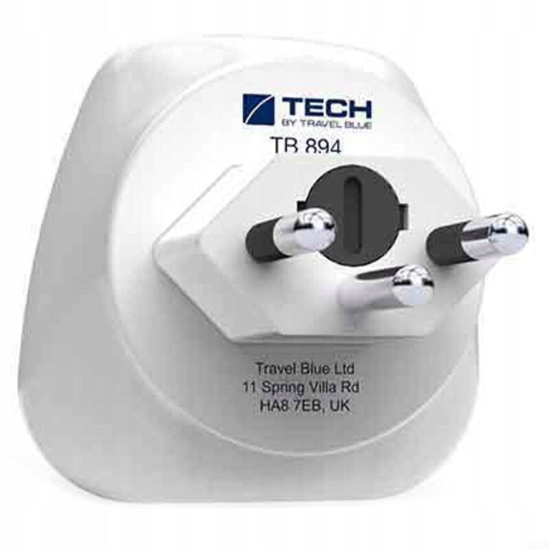 Adaptor de calatorie, Travel Blue, Schuko,10 A, Policarbonat, Alb