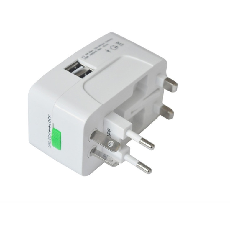 Adaptor Incarcator priza universal EUUKSUA 2 porturi USB leisure LX0125