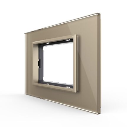 Rama din sticla Livolo standard Italian 3 module – Serie noua, Gri