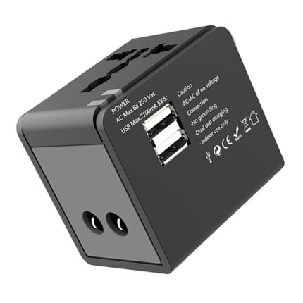 Adaptor de calatorie, EZGETOP®, 2 porturi USB si o priza, universal