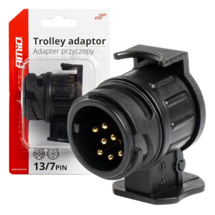 Adaptor priza, Amio, Negru/Auriu