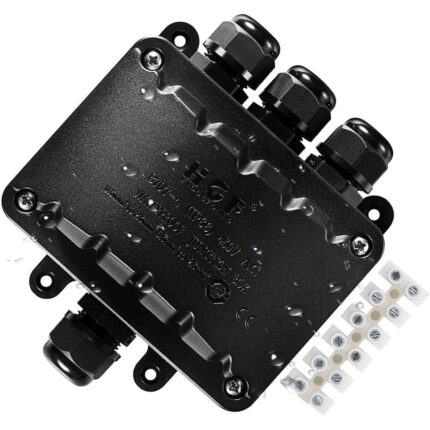 Cutie de jonctiune in 4 directii, Jormftte, IP66 rezistenta la apa, pentru cablu 5-10mm, negru