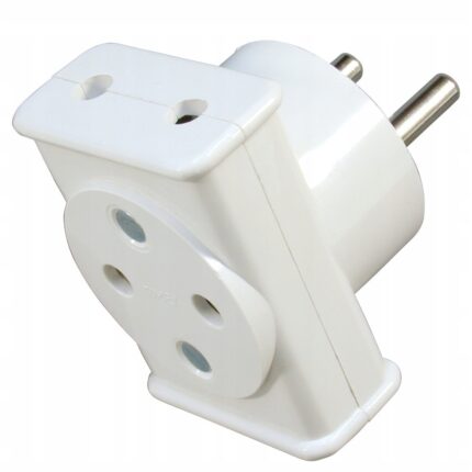 Adaptor priza, ELC66990/ALL, 3x2P, 250 V, alb