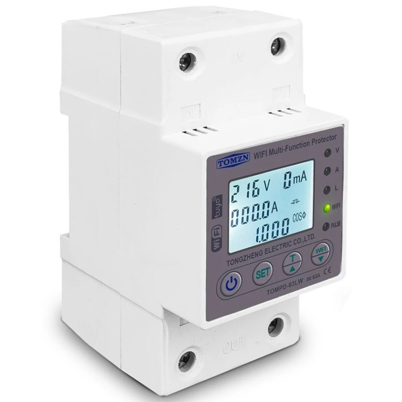 Contor monofazat inteligent TOMZN DDS238-3WIFI, Wi-Fi, 63A, 110V 220V 50/60Hz, cu functie de protectie impotriva pierderii curentului, comptabil cu Tuya / Smart life
