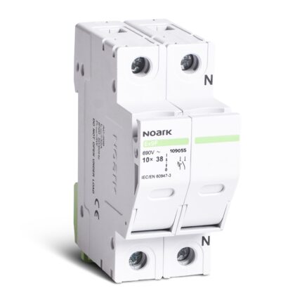 Separator cu fuzibil Noark 109055, 1P+N, 2 module, fara indicator ardere fuzibil, pentru fuzibil cu dimensiunea 10x38mm, 32A