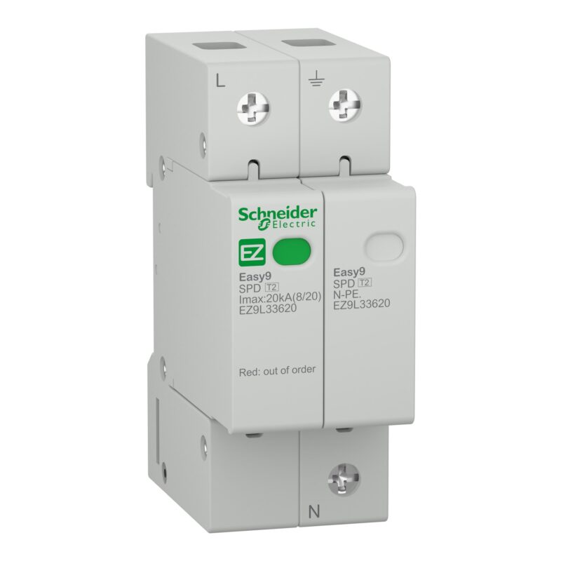 Descarcator supratensiune Schneider Electric Easy9 EZ9L33620, SPD 1P+N, 230V, max. 20kA