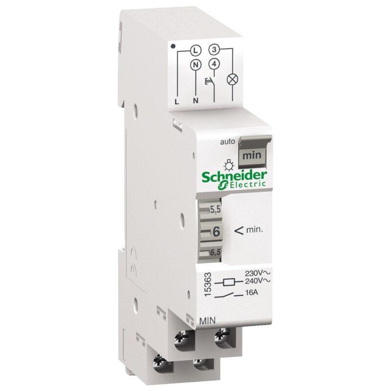 Temporizator modular Schneider Electric 15363, reglabil intre 1 si 7 minute, grad de protectie IP20 B