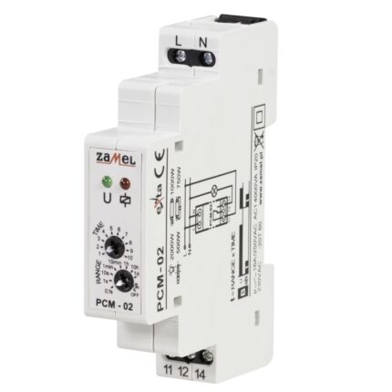 Releu de timp Zamel PCM-02, 230 V, 16 A, Alb