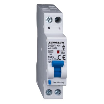 Disjunctor diferential RCBO Tip A B 20/003A 1P N un modul 6kA