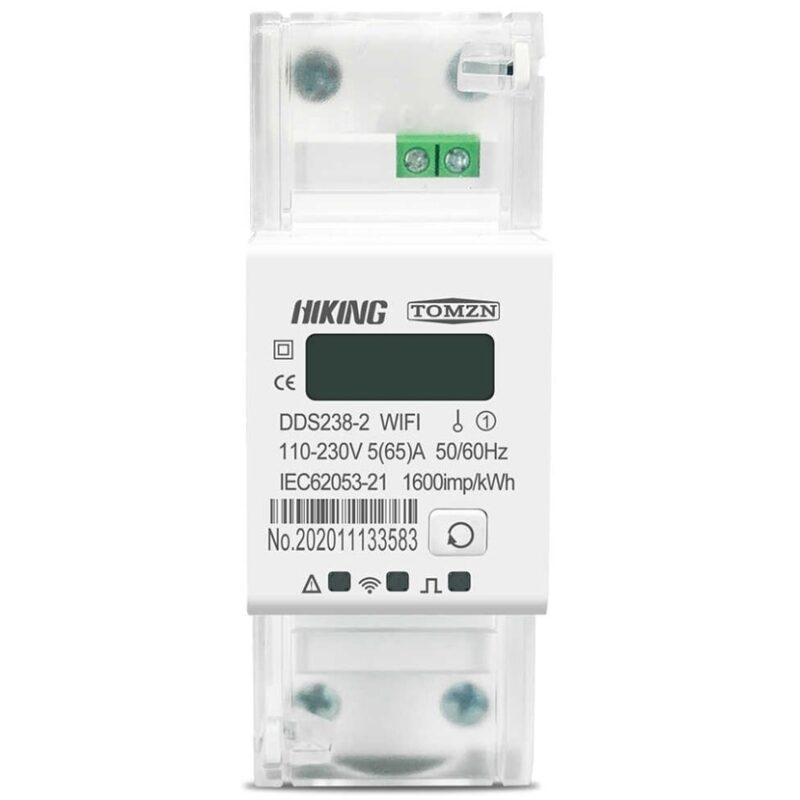Contor monofazat inteligent TOMZN DDS238-2WIFI, pentru monitorizare energie electrica, Wi-Fi, 110V 220V 50/60Hz, compatibil Tuya / Smartlife