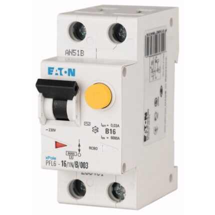 Intreruptor automat diferential combinat 16A 1P+N C 30mA AC 6kA 2MW - EATON PFL6