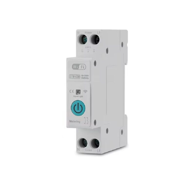 Comutator automata smart, WIFI, 1P+N, 60 A, monitorizare consum energie, compatibil cu aplicatia Tuya