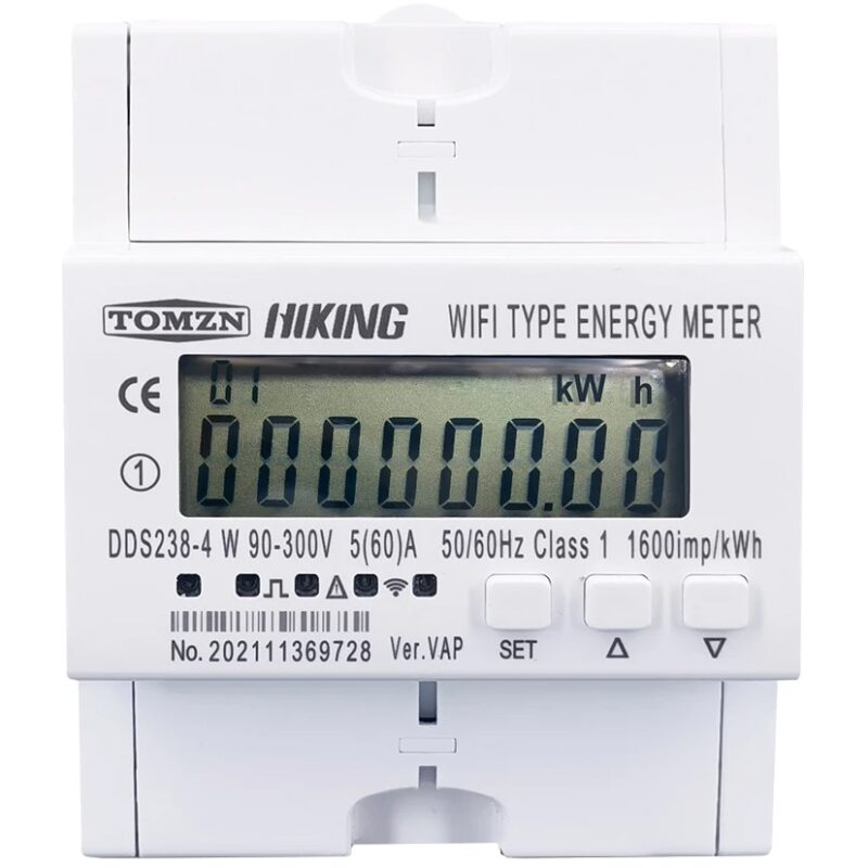 Contor monofazat cu siguranta inteligent TOMZN DDS238-4W, Wi-Fi, 60A, 90-300V, compatibil Tuya/Smart Life
