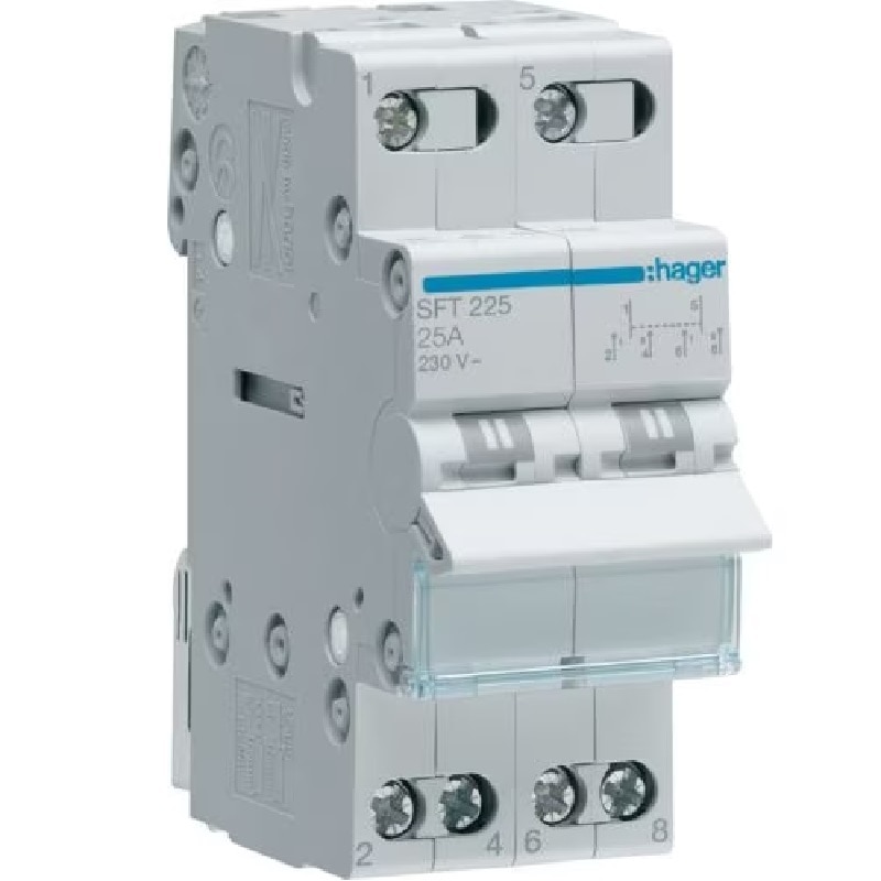 Comutator sursa de alimentare, Hager, Plastic, 25A, 2P, Alb
