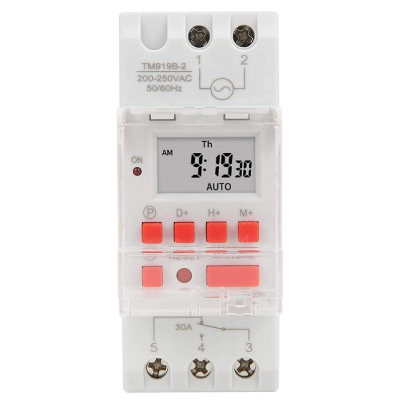 Releu digital cu temporizator, Sinotimer, temporizator, intrerupator, programabila, 230V, 30A, 5000W, TM919B-2-30A