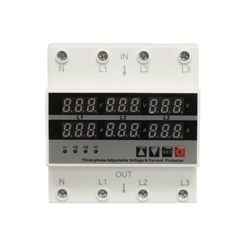 Releu digital siguranta 63A, trifazic pentru monitorizare si protectie subtensiune, supratensiune LDVP3-63A 380V