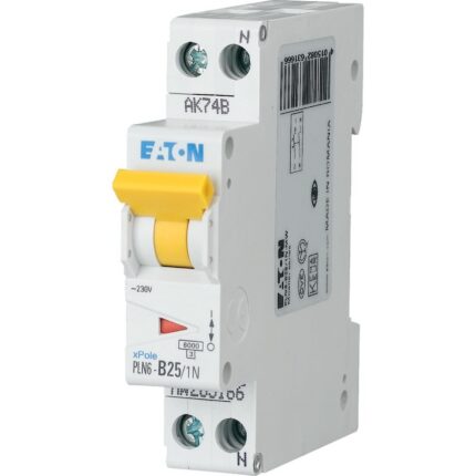 Siguranta automata PLN6-C25/1N- 25A C 1P+N 6kA 263284 - Eaton