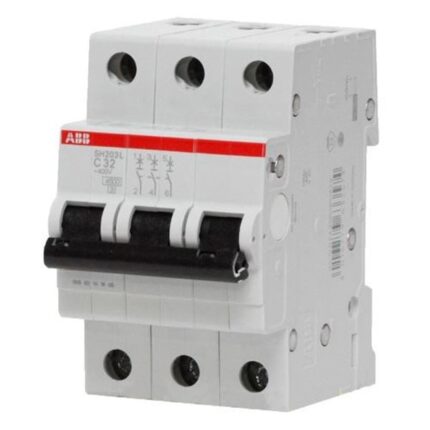 Siguranta tripolara automata ABB, SH203L-C 63 MiniCircuitBreaker, curent nominal 63 A, 3 poli, capacitate de rupere 6 kA, curba de declansare C