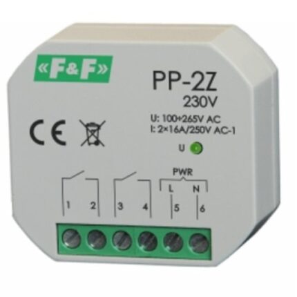 Releu electromagnetic, F&F, PP-2Z, 230V, IP 20, Alb