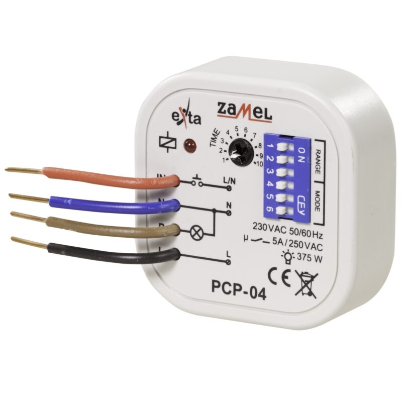 Releu de timp Zamel PCP-04, Multifunctional, 230 V, 5 A, Alb