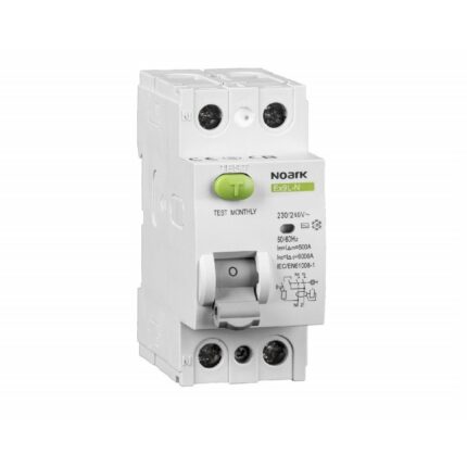 Siguranta automata cu protectie diferentiala 25A P+N, tip AC, 10mA, 6kA, Noark