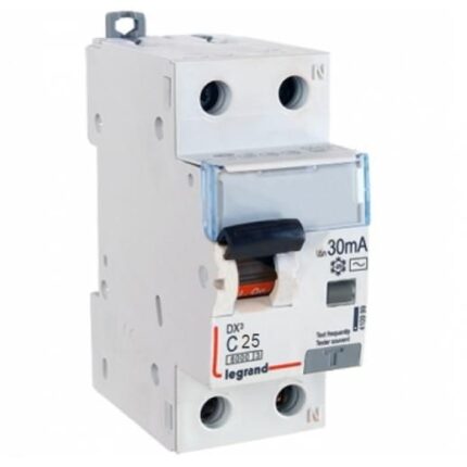 Disjunctor diferential RCBO DX³ 1P+N, 25A, capacitate rupere 6000A, curba C, Legrand 411004