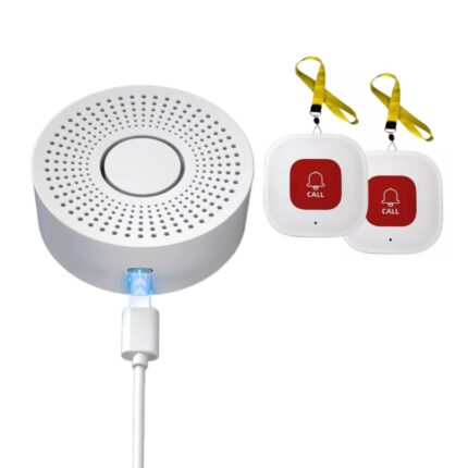 Sonerie Fara Fir Wireless, Buton de apelare pentru batrani si copii, Dytimeem, KU119, Alarma inteligenta WIFI, USB, sustine Tuya
