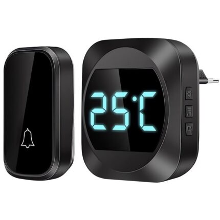Sonerie wireless, Zola®, inteligenta, cu 1 receptor, 52 melodii, IP44, rata de actiune 200 m, volum 100 dB, afisare temperatura, negru