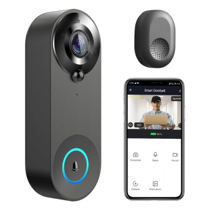 Sonerie Wireless Inteligenta Video, Video Interfon HD, Vizualizare Pe Smartphone, Senzor de miscare, Night Vision, senzor IR, WIFI 2.4GHz, autonomie 6 luni, Negru